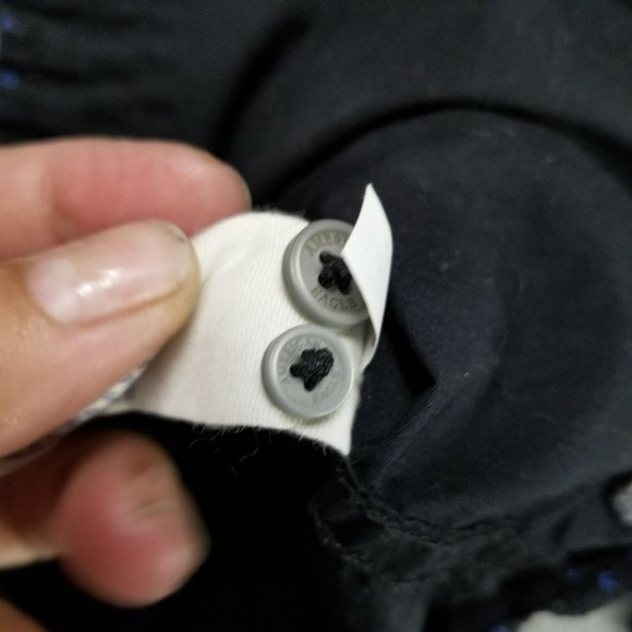 American Eagle Outfitters Shirt Mens Medium Black Cotton Long Sleeve Vintage Fit - Picture 6 of 12